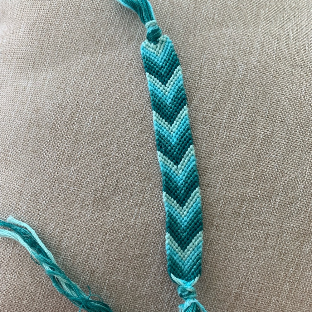 Aqua Chevron Braided Bracelet
